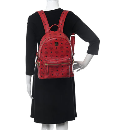 MCM Visetos Small Side Stud Stark Backpack Red 2 of 10