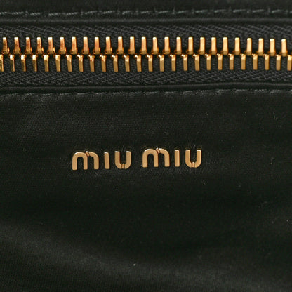 Miu Miu Softy Logo Embossed Chain Shoulder Bag Black 6 of 9