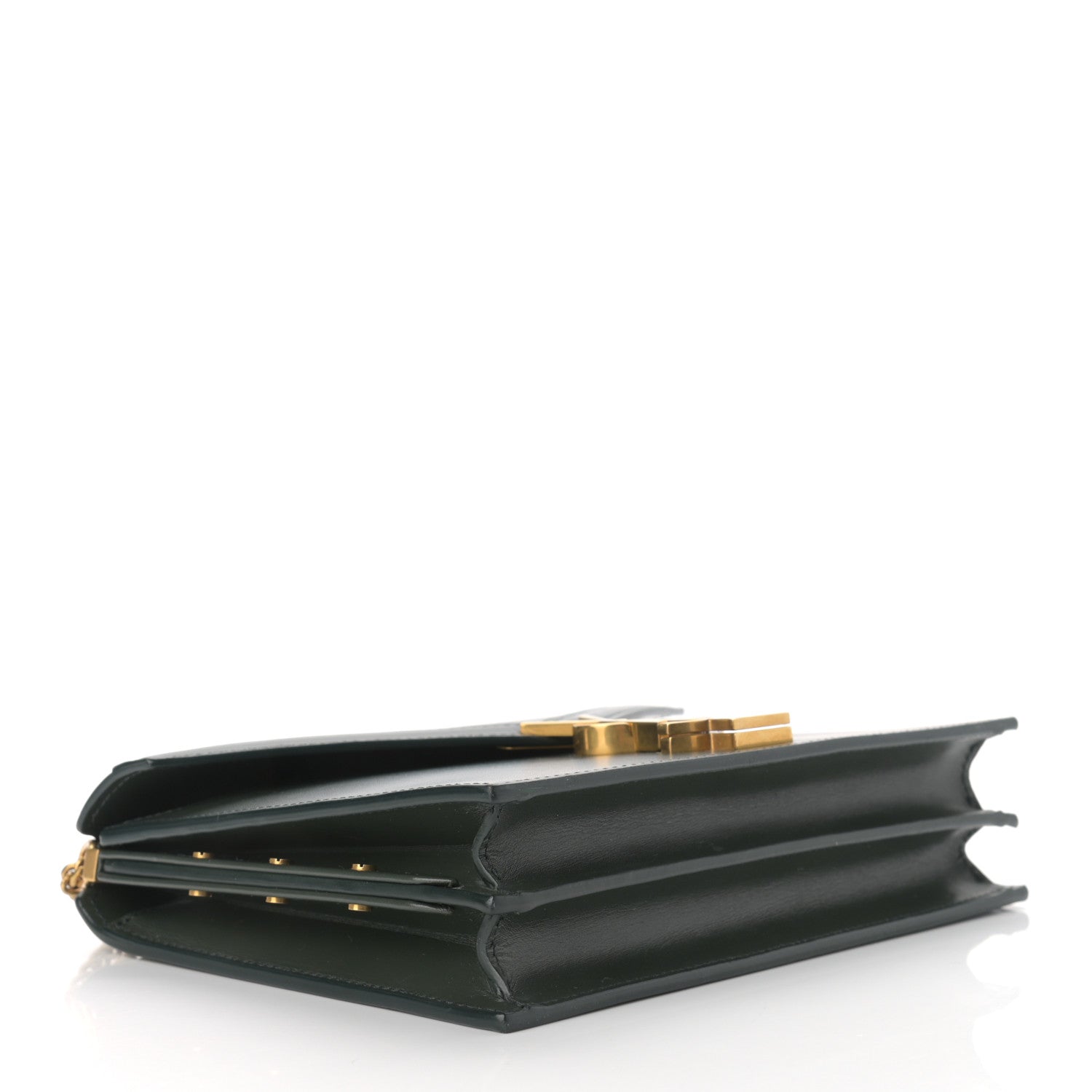 Saint Laurent Smooth Calfskin Monogram Cassandra Clasp Bag Dark Green 4 of 10