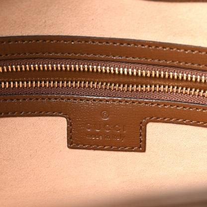 Gucci GG Supreme Monogram Azalea Calfskin Web Medium Jackie 1961 Hobo Beige Ebony Brown Sugar 6 of 10