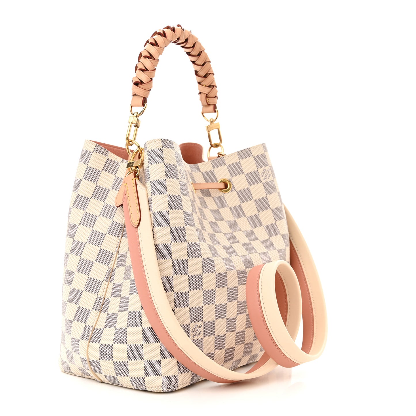 Damier Azur Braided Neonoe MM Peach Cream