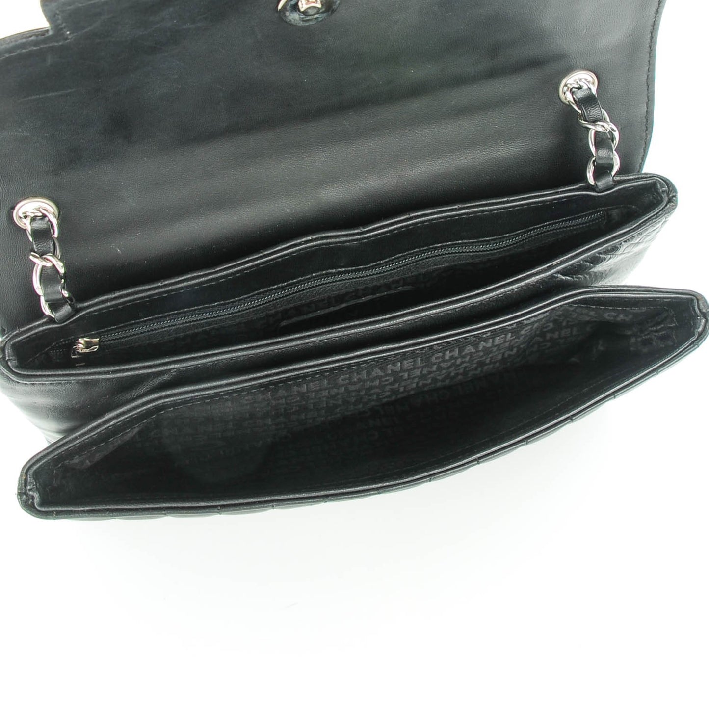 Lambskin Camellia N°5 Flap Bag Black