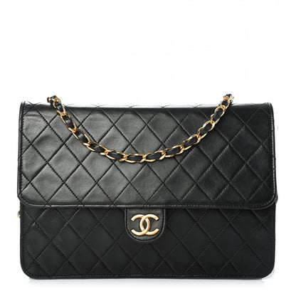 Chanel Lambskin Quilted Medium Single Flap Black 1 of 12