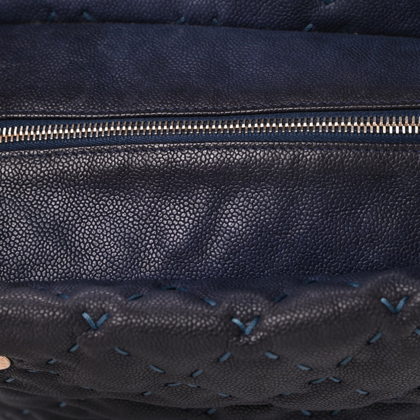 Caviar Stitched Tote Blue