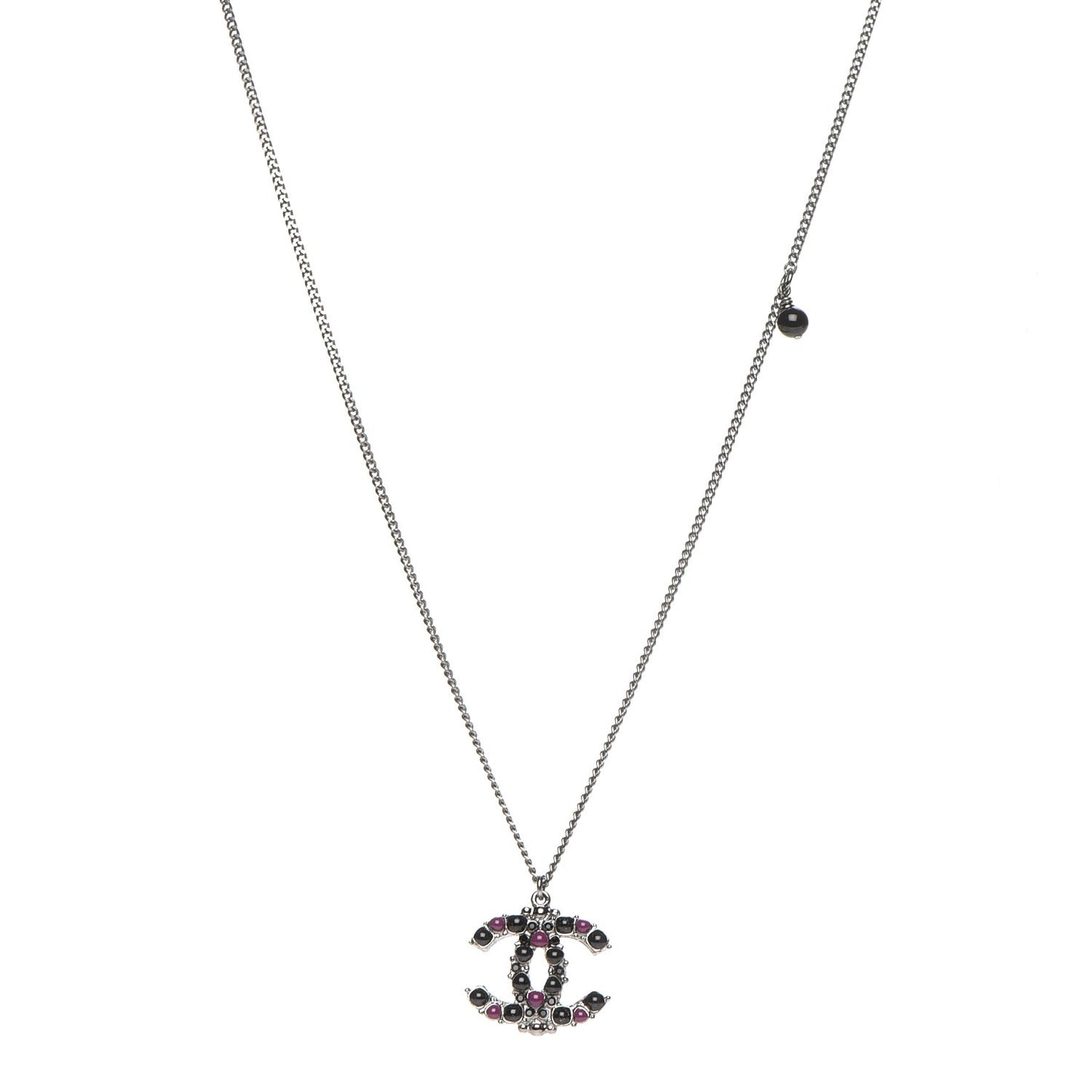 Ruthenium Resin CC Necklace Black Purple