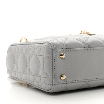 Christian Dior Lambskin Cannage Mini Lady Dior Gray Opaline 8 of 10