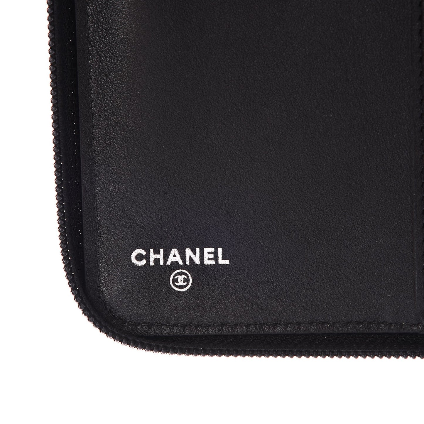 Caviar Large Timeless CC Zip Around Organizer Wallet Black