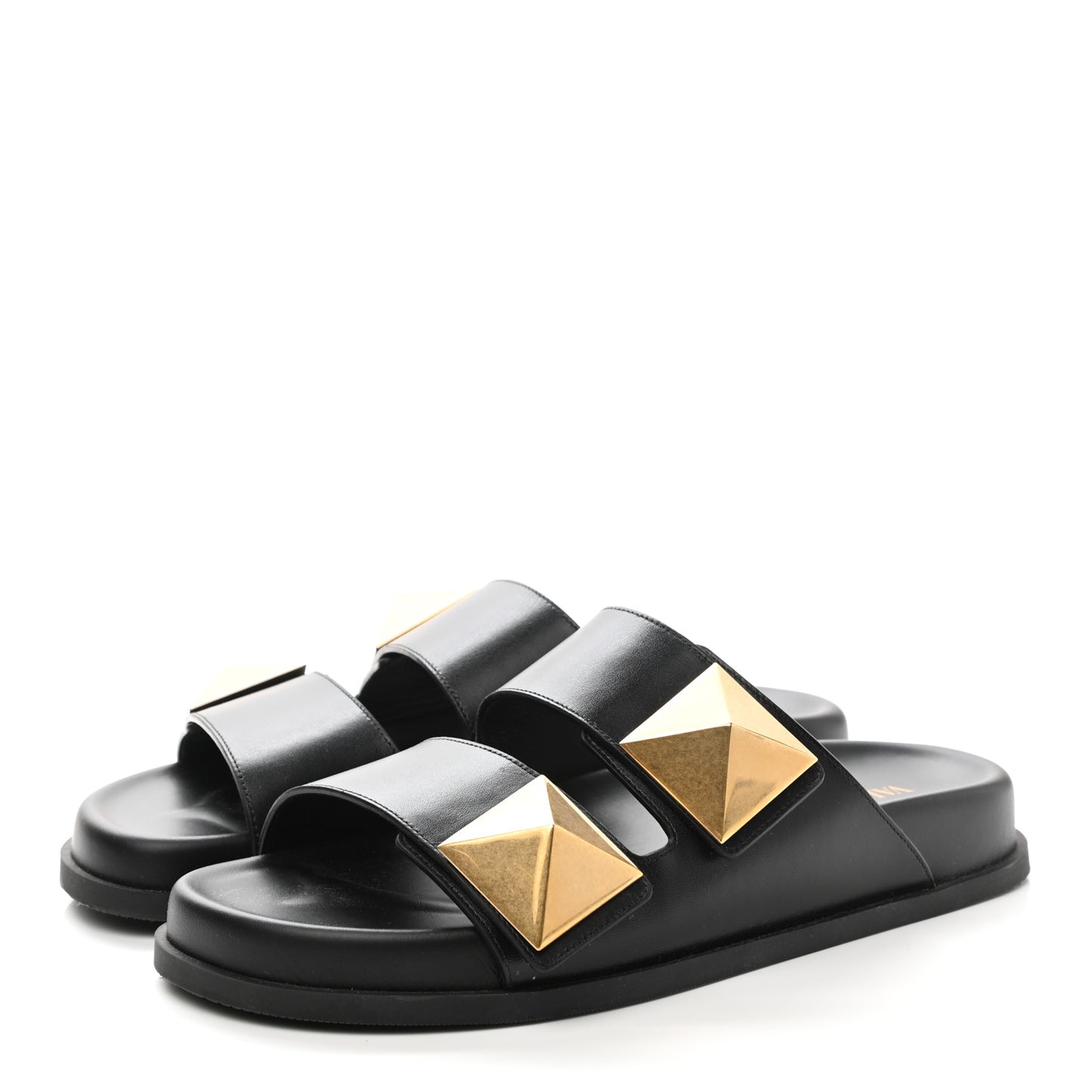 Nappa One Stud Slide Sandals 39 Black