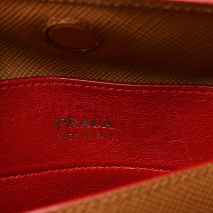 Prada Saffiano Cuir Medium Double Bag Caramel Fuoco 6 of 9