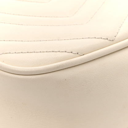 Gucci Calfskin Matelasse Small GG Marmont Chain Shoulder Bag White 11 of 13