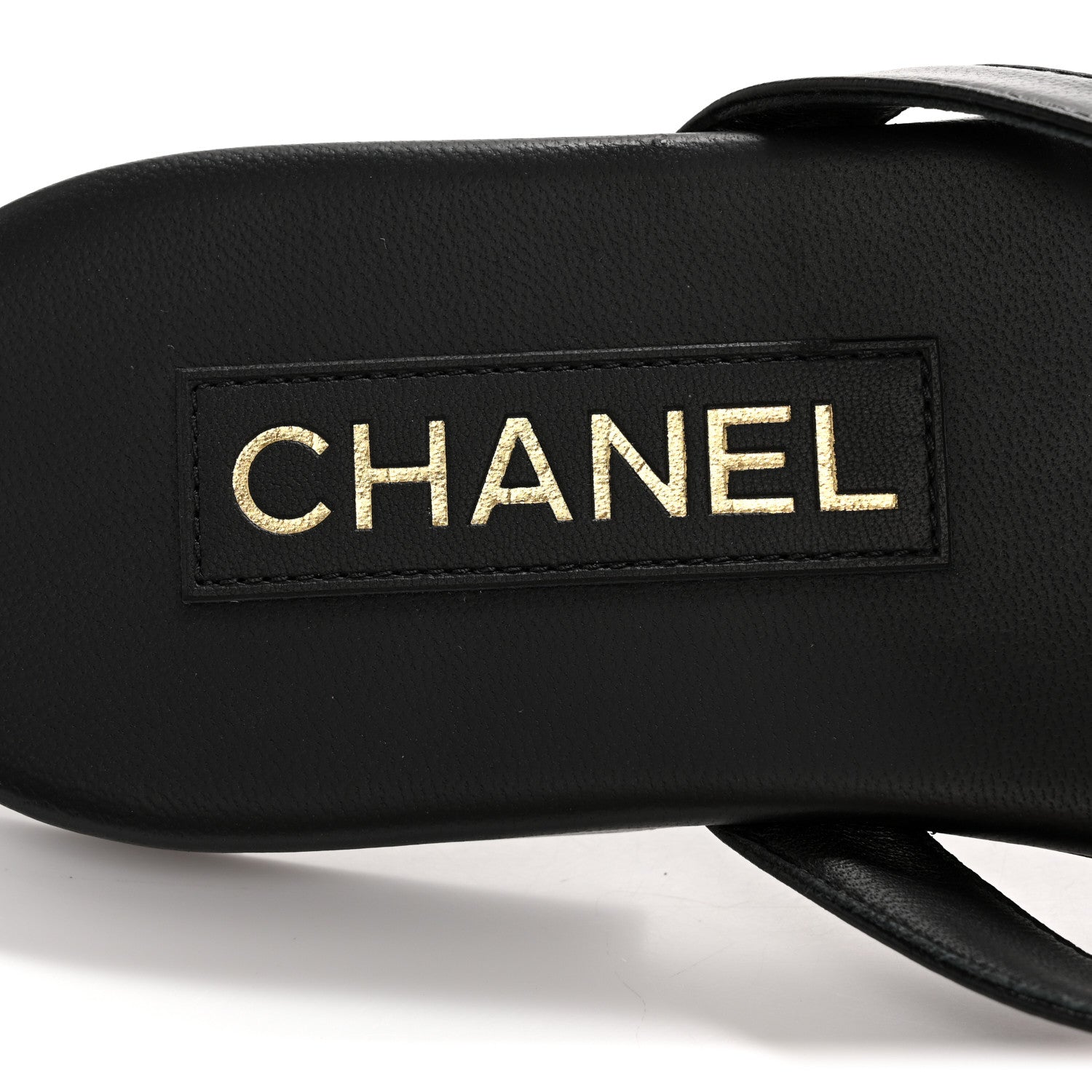 Chanel Shiny Lambskin Crystal CC Thong Sandals 37 Black 8 of 10