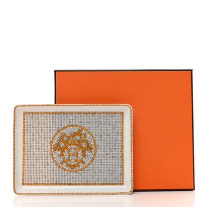 Hermes Porcelain Mosaique au 24 Gold Sushi Plate 5 of 5