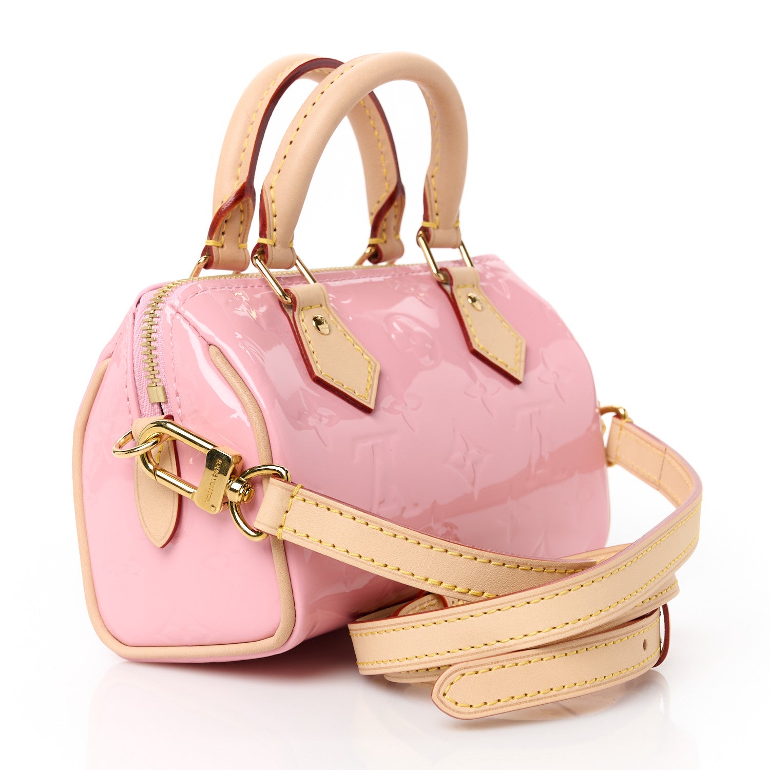 Louis Vuitton Vernis Monogram Nano Speedy Mochi Pink 3 of 11
