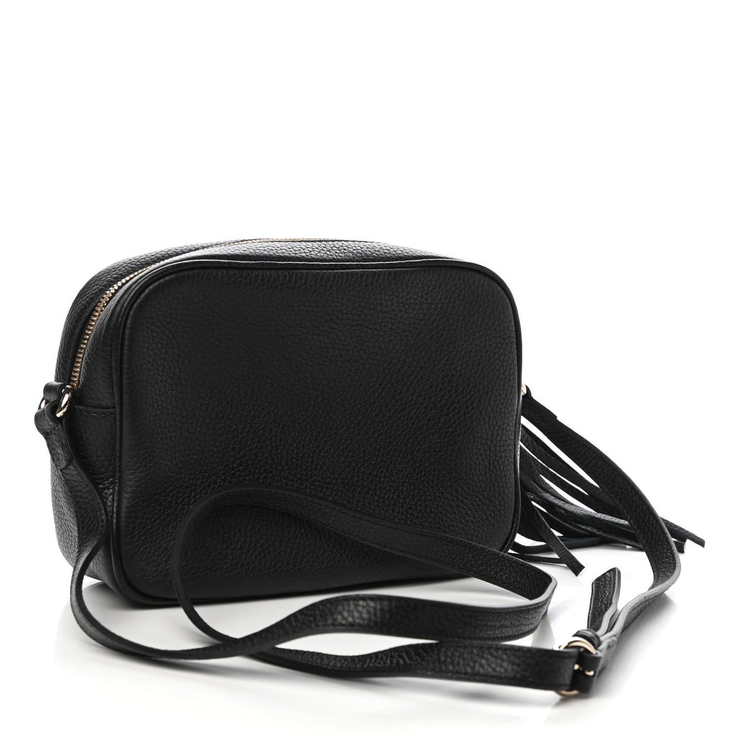 Pebbled Calfskin Small Soho Disco Bag Black
