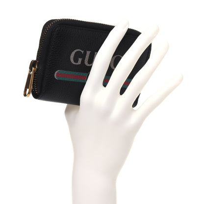 Gucci Calfskin Logo Zip Around Card Case Black 2 of 9