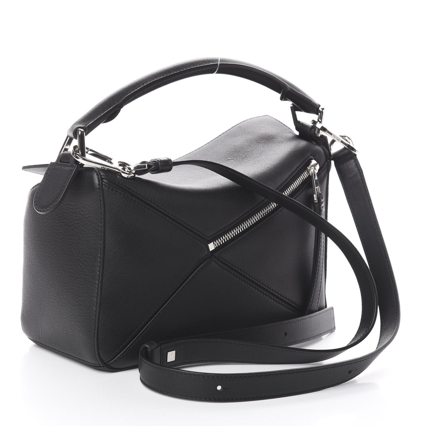 Calfskin Small Puzzle Bag Black