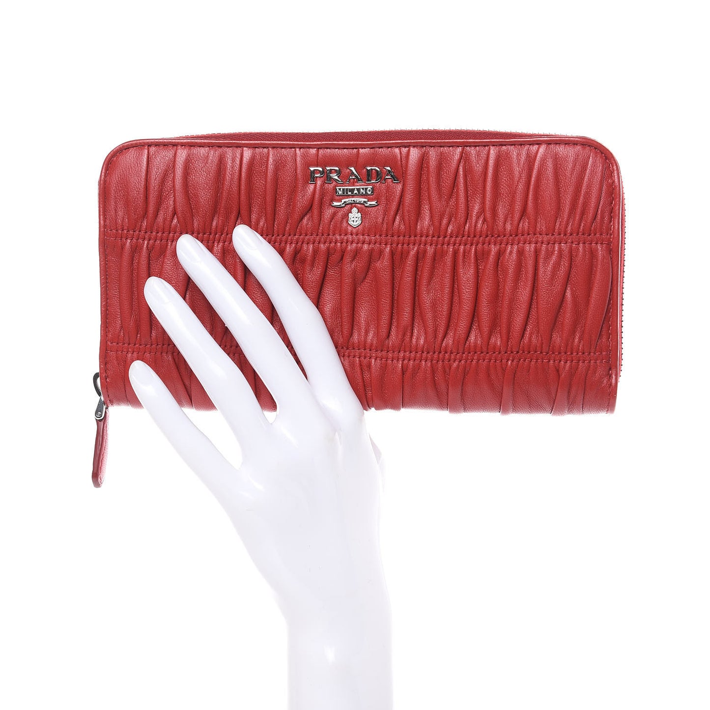 Nappa Gaufre Zip Around Wallet Fuoco