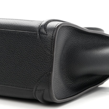 Celine Drummed Calfskin Nano Luggage Black 9 of 9