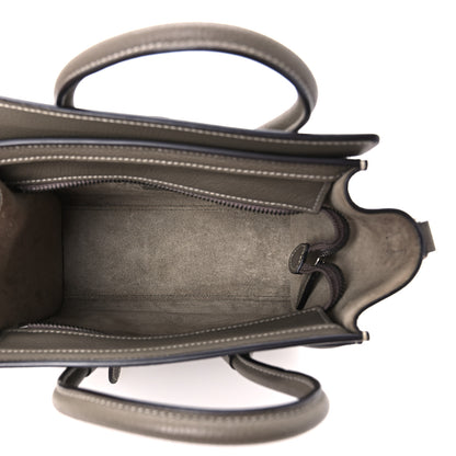 Celine Drummed Calfskin Nano Luggage Souris 5 of 11
