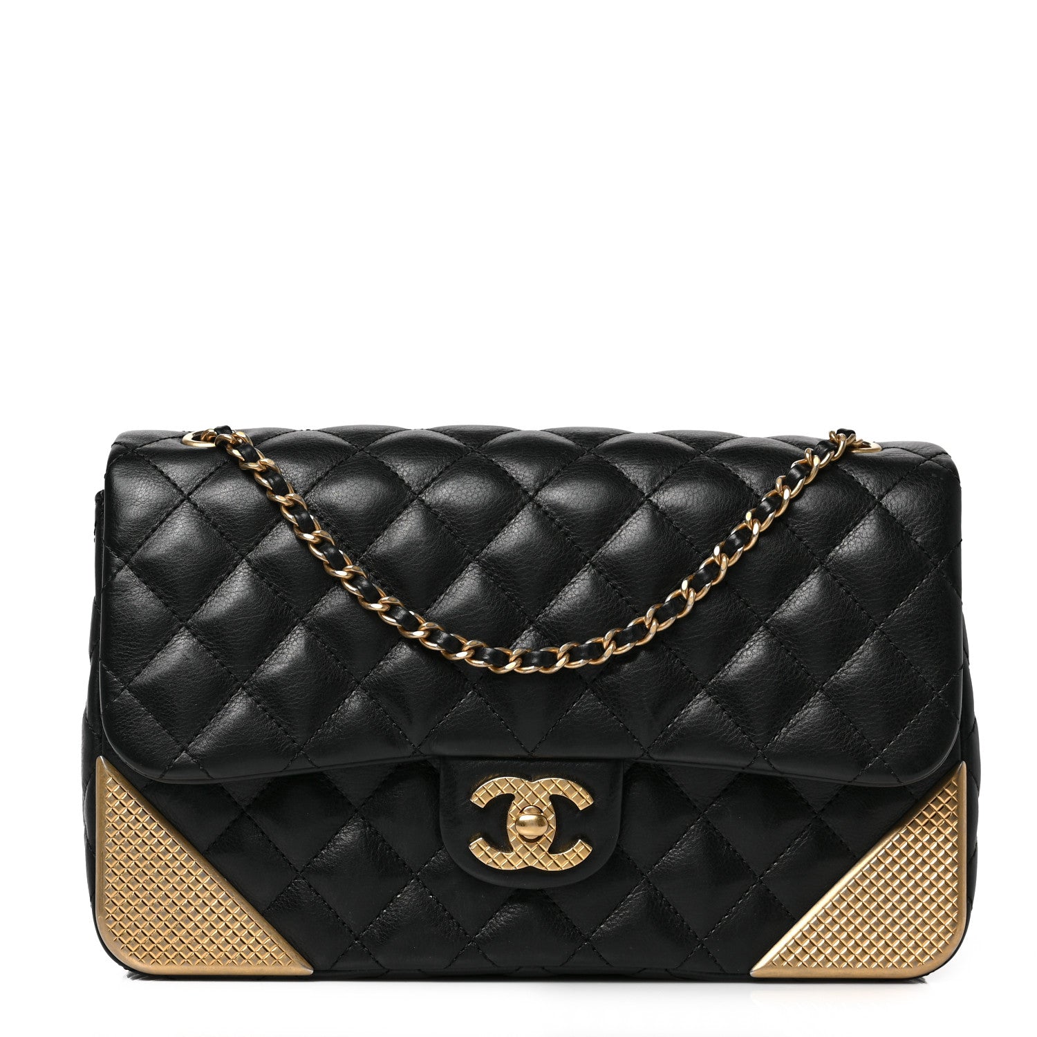 Chanel Calfskin Quilted Rock The Corner Flap Black 1 of 8