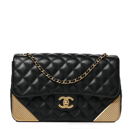 Chanel Calfskin Quilted Rock The Corner Flap Black 1 of 8