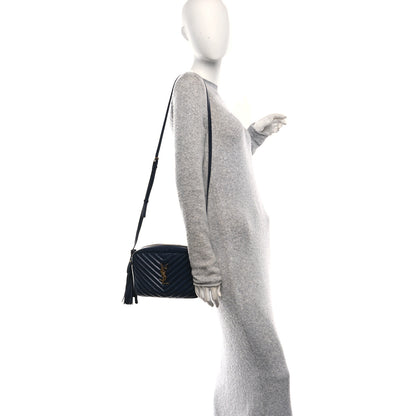 Saint Laurent Calfskin Matelasse Monogram Lou Camera Bag Deep Marine 2 of 11