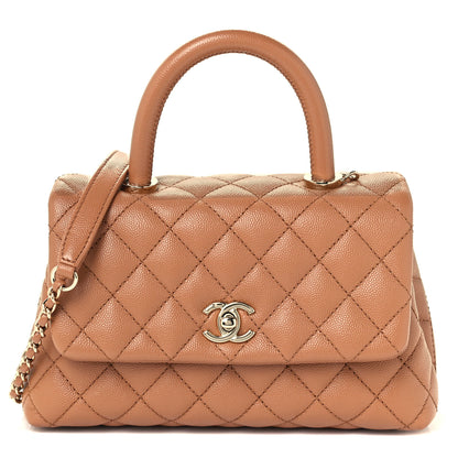 Chanel Caviar Quilted Mini Coco Handle Flap Brown 1 of 10