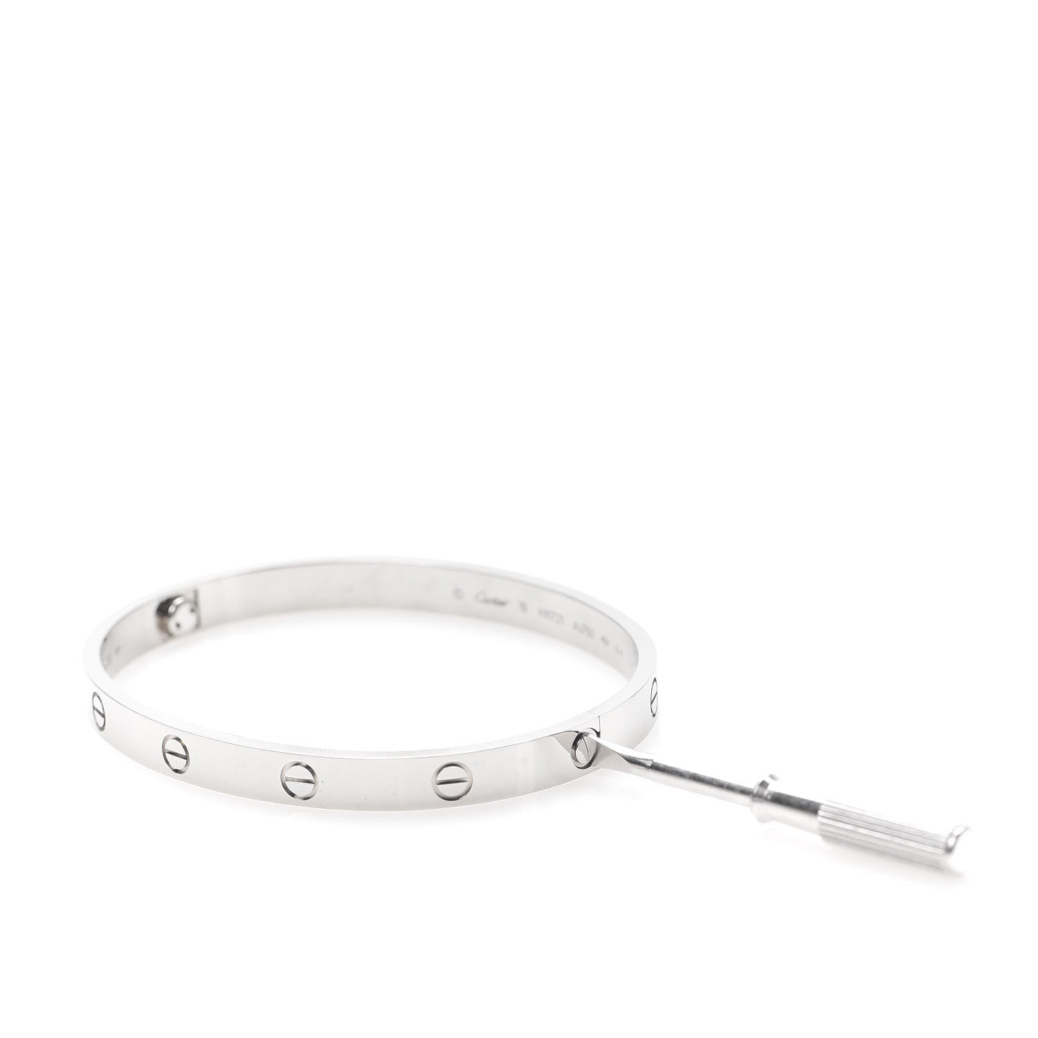 Cartier 18K White Gold LOVE Bracelet 19 4 of 7