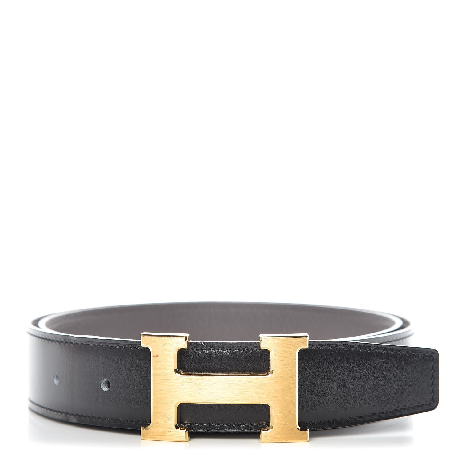 Hermes Box Togo 32mm H Belt 90 Black Etain 1 of 11