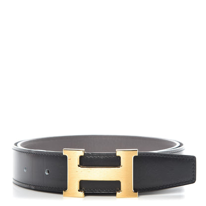 Hermes Box Togo 32mm H Belt 90 Black Etain 1 of 11