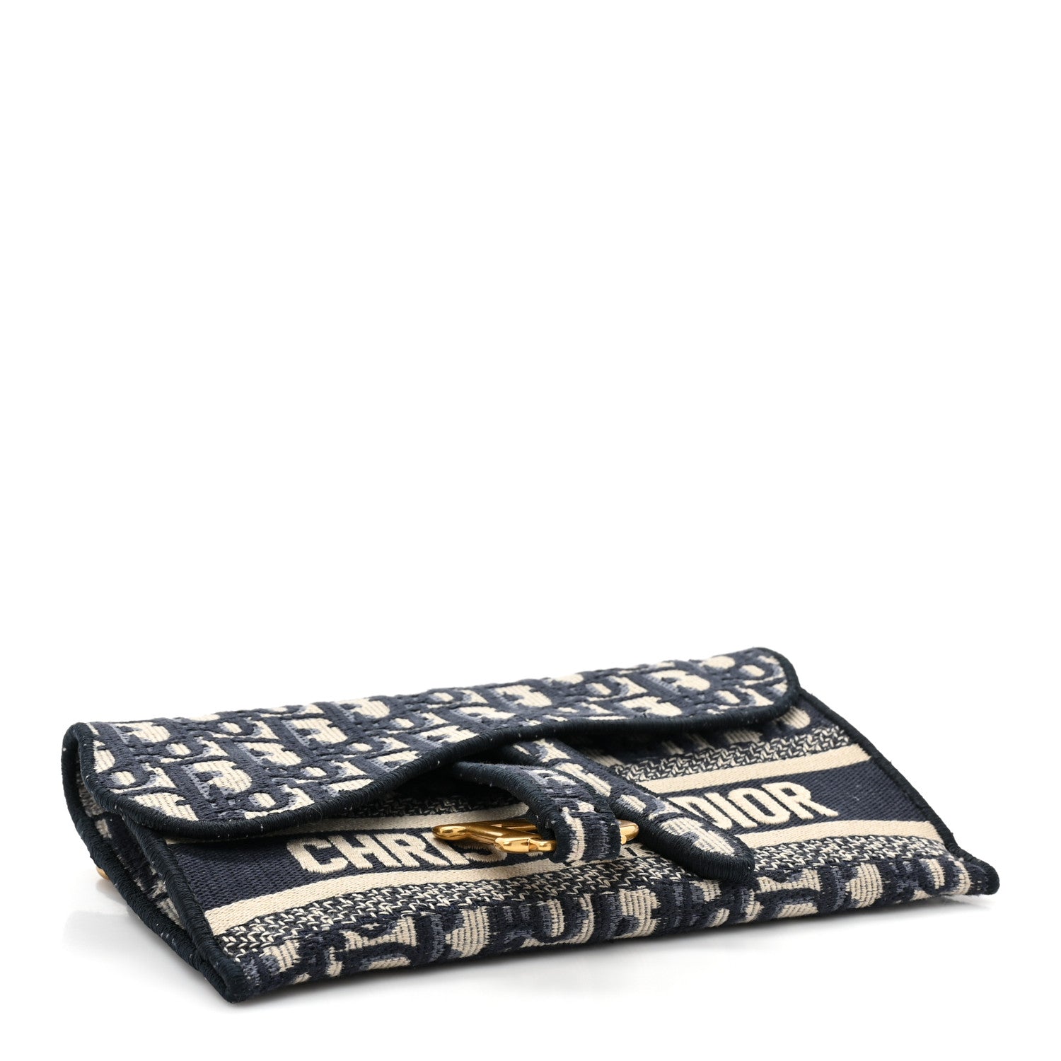 Christian Dior Oblique Slim Saddle Pouch Blue 4 of 9
