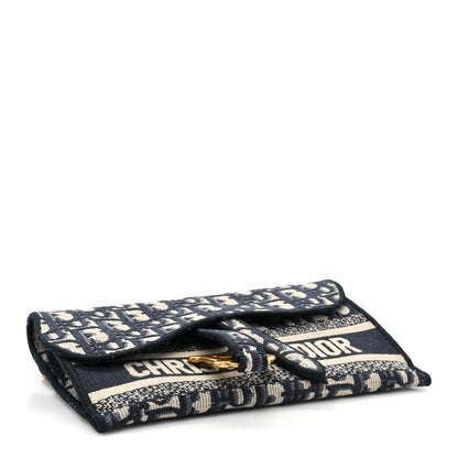 Christian Dior Oblique Slim Saddle Pouch Blue 4 of 9