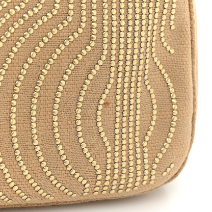 Fendi Fabric Lizard Studded Spider Baguette Tortora Celeste 13 of 15