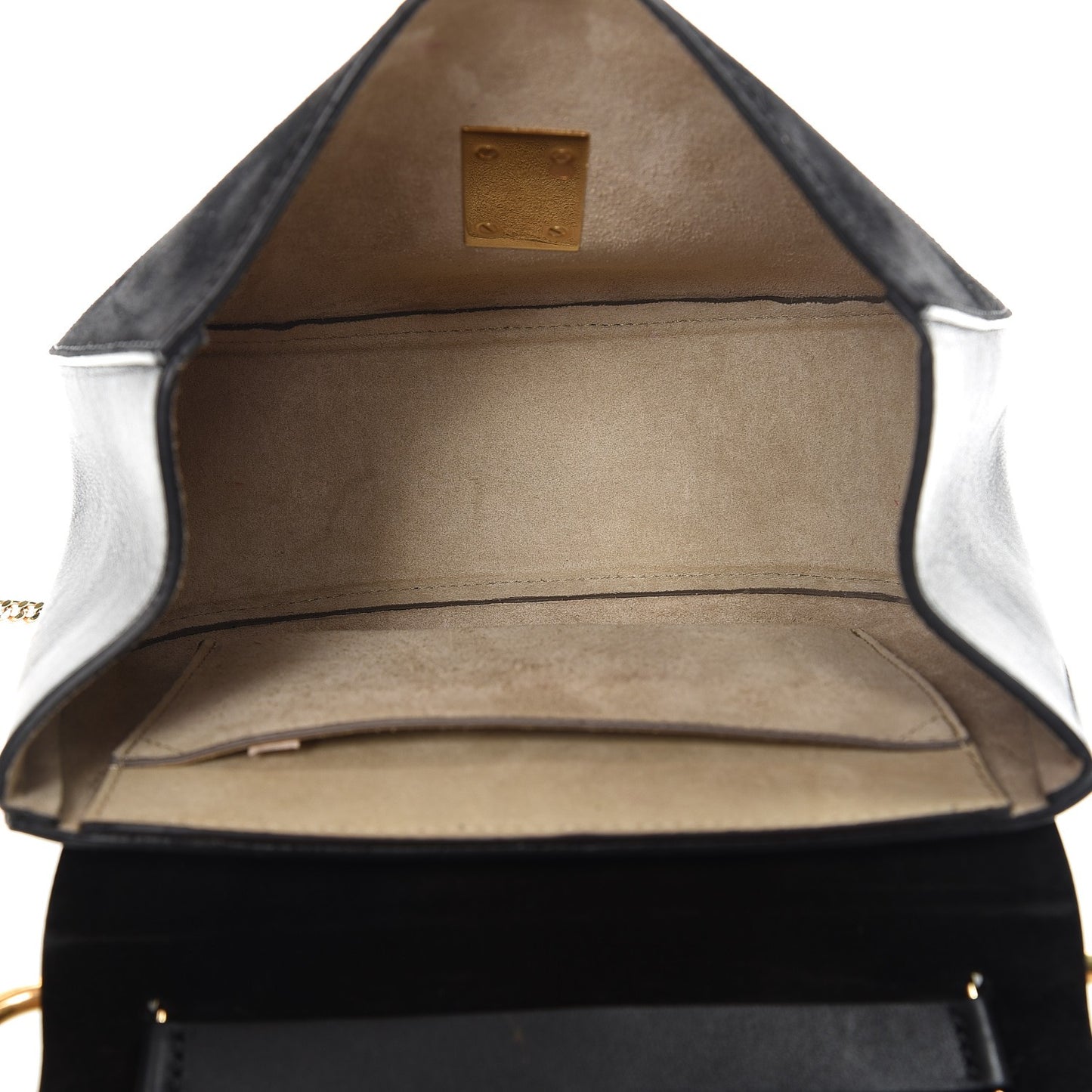 Suede Smooth Calfskin Drew Shoulder Bag Black