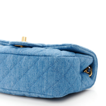Chanel Denim Quilted Mini Pearl Crush Rectangular Flap Blue 11 of 11