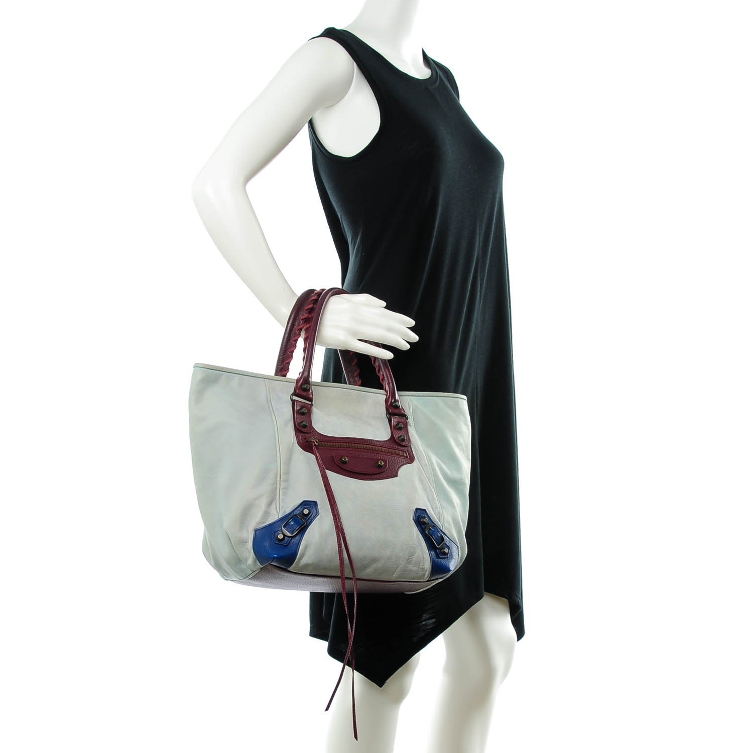 Balenciaga Agneau Classic Hardware Tri-Color S Sunday Tote Ciel 2 of 7