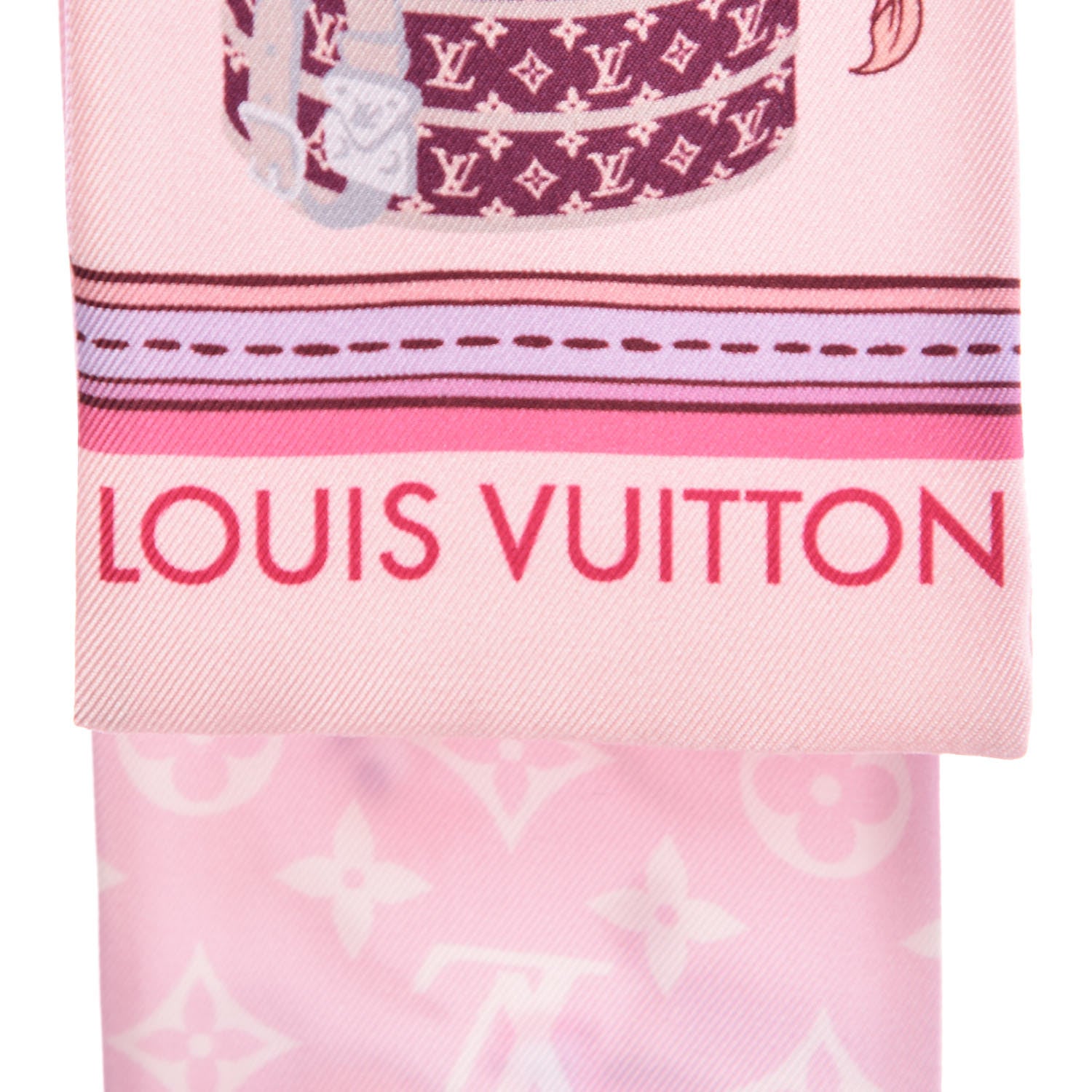 Louis Vuitton Silk Monogram Superstition Bandeau Light Pink 3 of 5