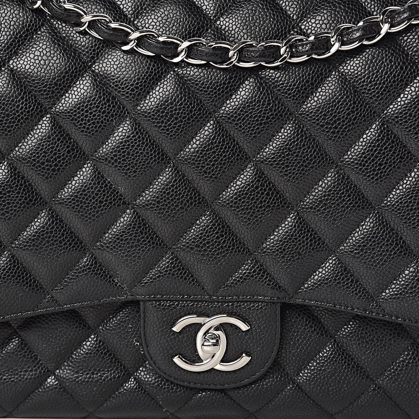 Caviar Quilted Maxi Double Flap Black