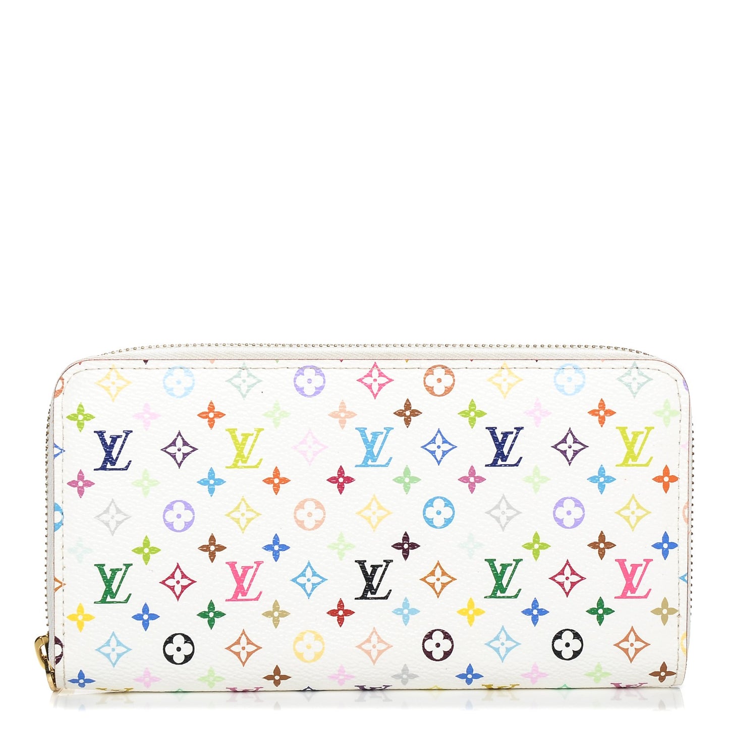 Monogram Multicolor Zippy Wallet White