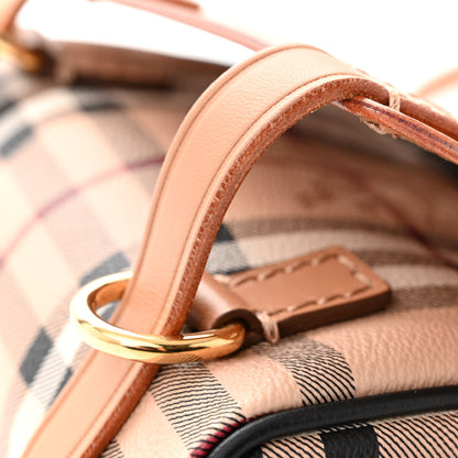 Burberry Perforated Calfskin Haymarket Check Baby Bridle Crossbody Pale Clementine 11 of 11