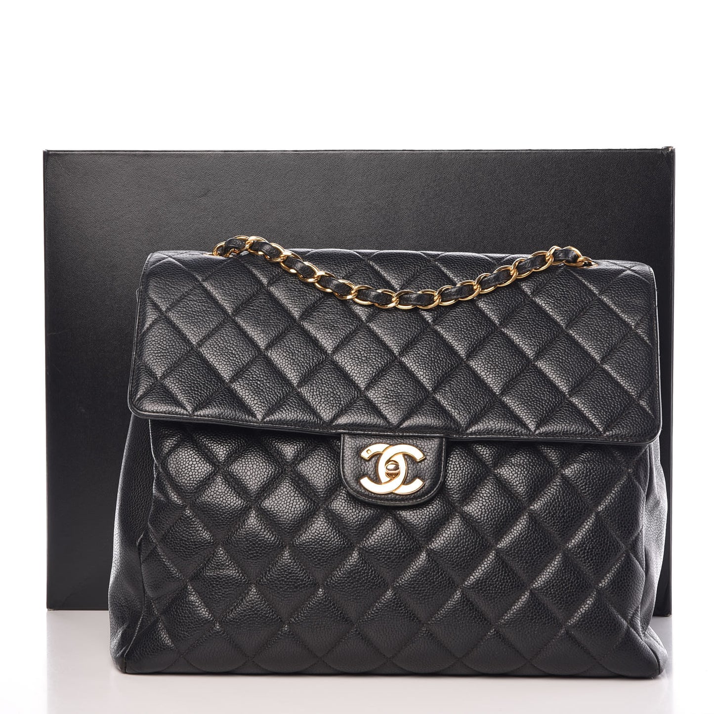 Caviar Quilted Jumbo Single Flap Black