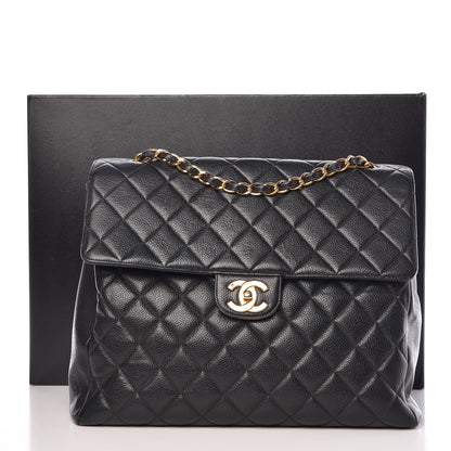 Chanel Caviar Quilted Jumbo Single Flap Black 14 of 14