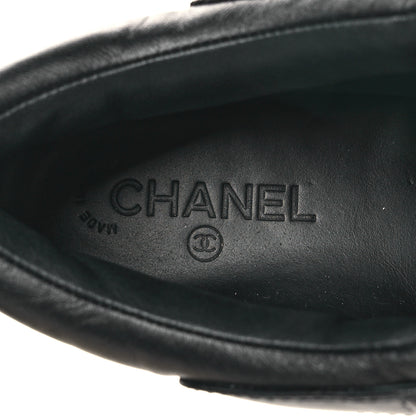 Chanel Lambskin Logo Strap Sneakers 37 Ivory Black 8 of 11