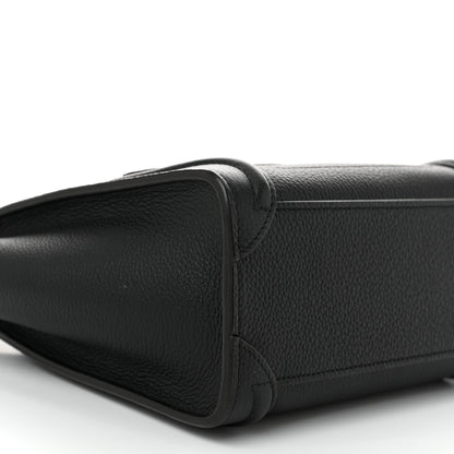 Celine Drummed Calfskin Nano Luggage Black 9 of 10