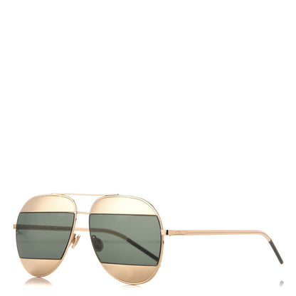 Christian Dior Split 1 Aviator Sunglasses Gold Silver 1 of 7