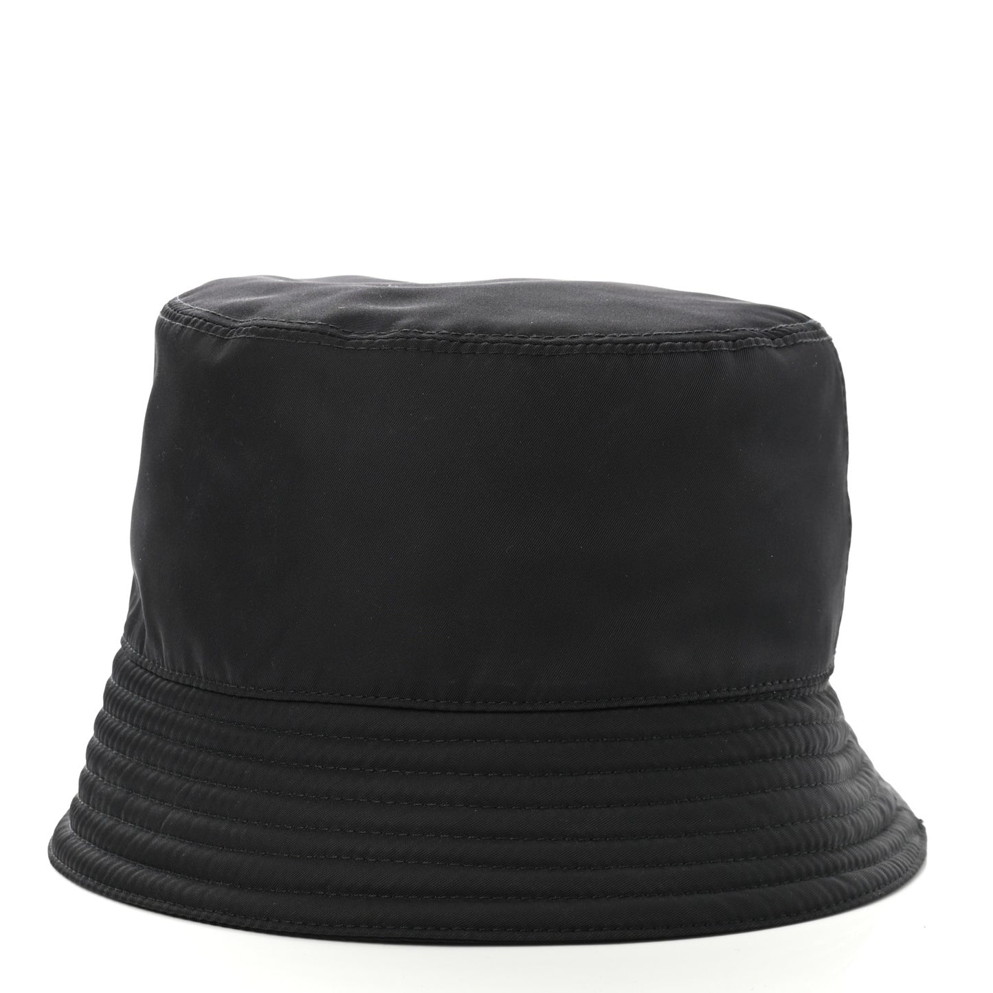 Re-Nylon Metal Triangle Logo Womens Bucket Hat L Black