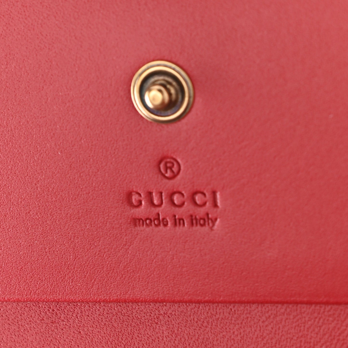 GG Supreme Monogram Cherry Embellished Card Case Wallet Hibiscus Red