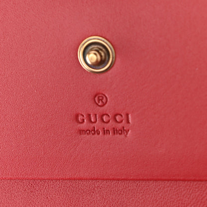 Gucci GG Supreme Monogram Cherry Embellished Card Case Wallet Hibiscus Red 6 of 8