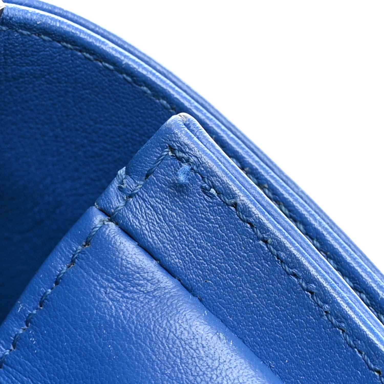 Chanel Calfskin Chevron Quilted Medium Boy Flap Blue 11 of 14