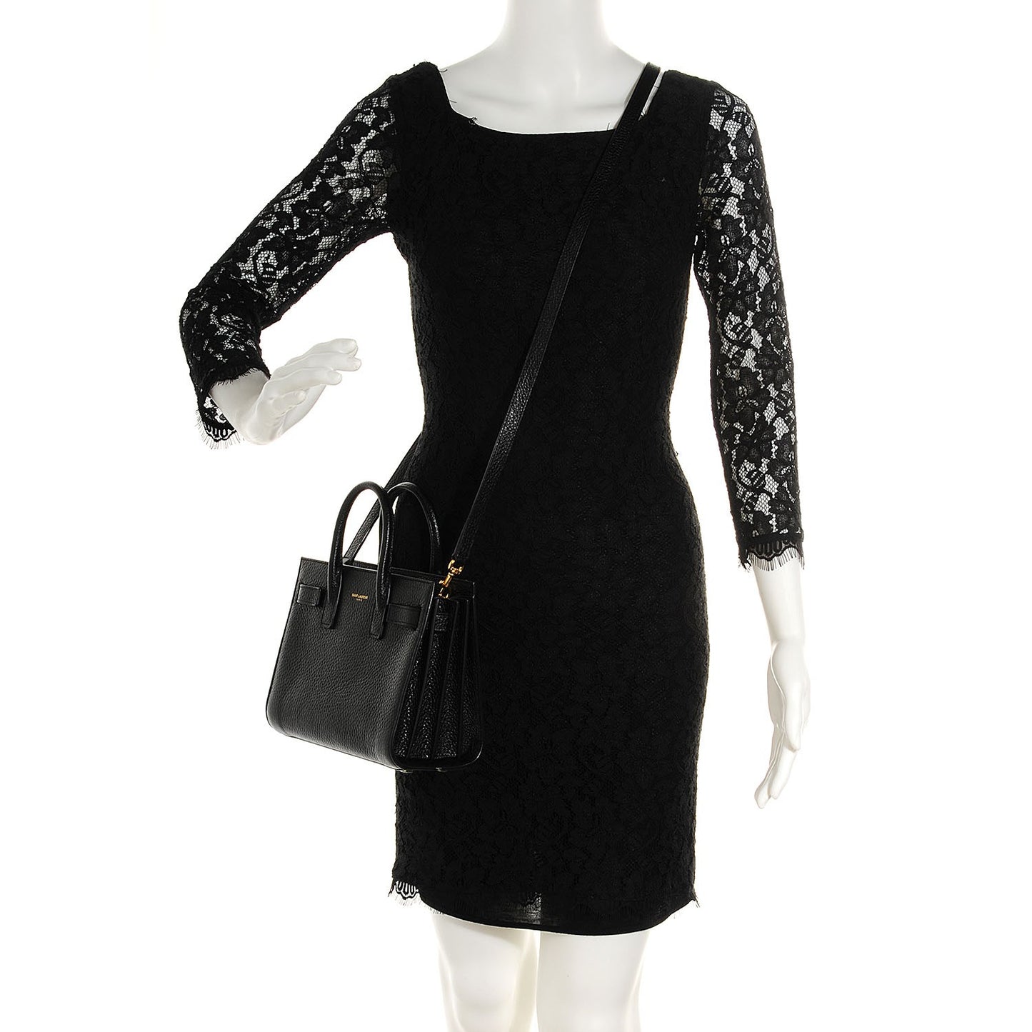 Grained Calfskin Nano Sac De Jour Black